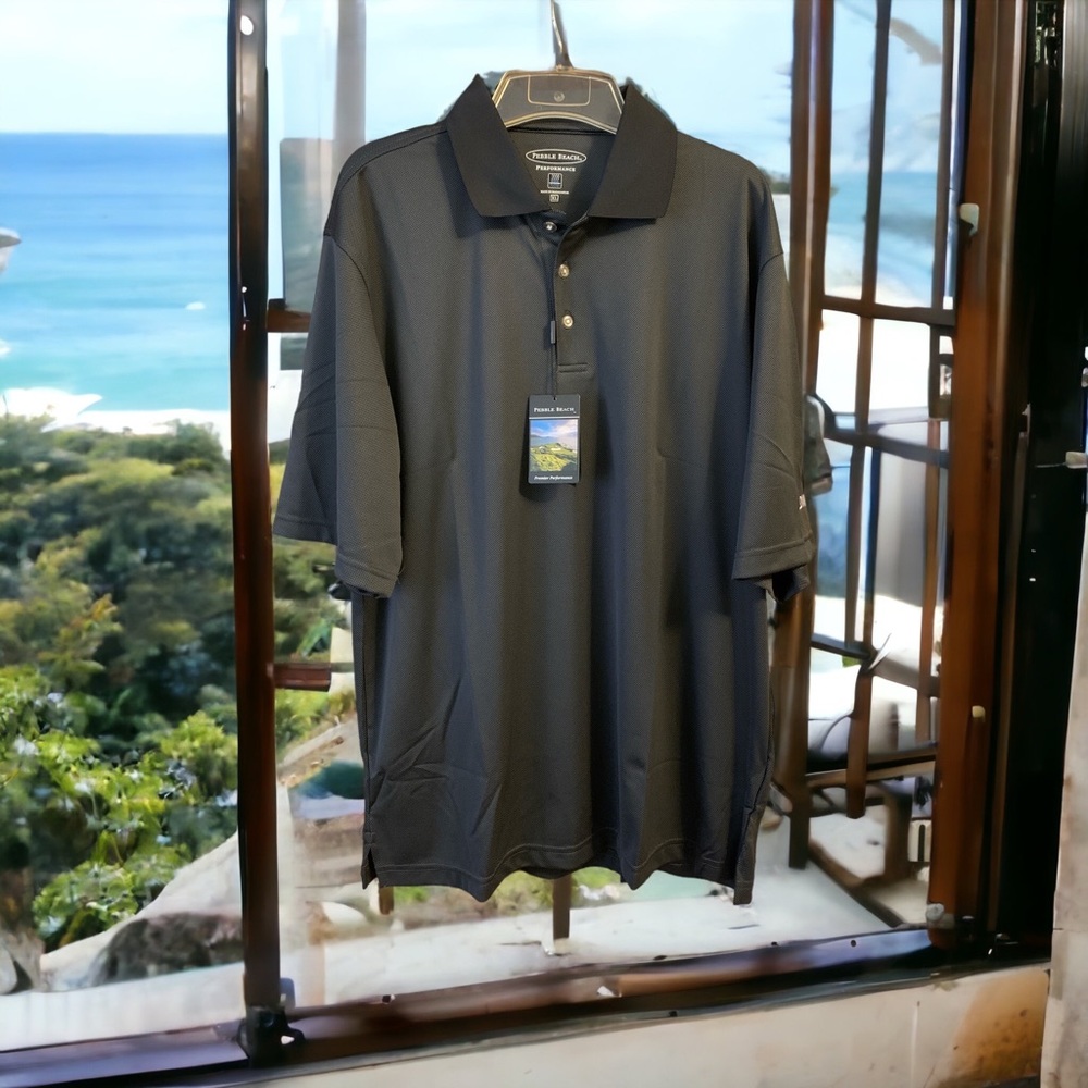 Pebble Beach Premiere Performance Golf Polo XL NWT Zeon Logo On Sleeve